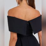 NEW Nadine Merabi Harper Black Off The Shoulder Mini Belted Dress Size S US 4 Photo 2