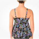 Swim Solutions Tankini Top Swimsuit size 8 Boho Paisley V Neck Underwire NEW Blue Photo 2