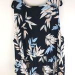 Leota Womens Helene Tie Hem Peplum Top Leaves Sleeveless Scoop Neck Black 5X Photo 3