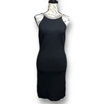 Endless Rose Anthropologie L Black Knit Rhinestone Trim Wedding Guest Mini Dress Photo 2