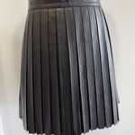 Pretty Little Thing  Black Pleated Faux Leather Mini Skirt sz10 Photo 0