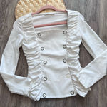 Anne fontaine white square neck button front long sleeve Elma blouse Size undefined Photo 0