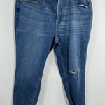 Terra & Sky Womans New  Cropped Blue Jeans 22 W Distressed Tummy Panel Photo 0