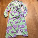 Vibrant Green and Purple Floral Dress Size 6 Photo 8