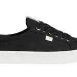 Cariuma OCA Low Sneaker Organic Cotton Canvas Cork Lace Up Cap Toe Black W9 M7.5 Size 9 Photo 0