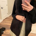 Super glam black faux fur and knit cardigan 🔥 Size M Photo 3