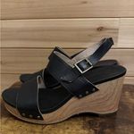 Timberland  Size 9.5 Women’s Tilden Platform Black Leather Wedge Sandals Photo 5