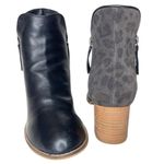 Bueno Jenna Leopard Print Dual Zipper Bootie Stabked Block Heel Ankle Sz 6.5 Photo 1