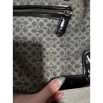 Coach Monogram Tote Bag Black Patent Leather Trim Silver & Purple Winter Fall Photo 1