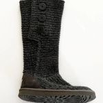 UGG  Classic Cardi Sweater Boots Size Seven Charcoal Metallic Shearling‎ Lined 7 Photo 4
