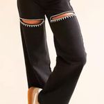 Blue B High Rise Crystal Slit Wide Leg Jeans in Black Size 10 Photo 0