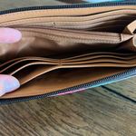 Fossil  Eliza Dark Floral Botanical Design Zip Around Clutch Wallet Photo 8