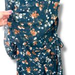 Princess Polly  NWT Meral Teal Green Floral Wrap Style Ruffle Hem Mini Dress Photo 4