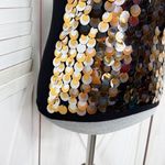 Peter Nygard Dangle Fish Scale Sequins Mock Neck Sleeveless Sweater Black PS Photo 5