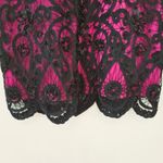 Sue Wong Black and Pink Lace Sleeveless Party Cocktail Dress Women's Size 6 Photo 4