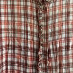 Loft Red and White plaid, Casual Button Down Shirt Photo 1