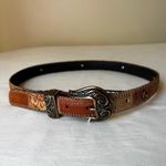 Nanni Milano Patchwork Tooled‎ Leather Belt Size 30 NWT with Dust Bag Y2K Brown Photo 10