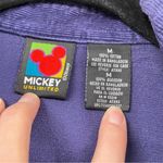 Disney Vintage Blue Corduroy Mickey & Minnie Embroidered Butterfly Down Shirt M Photo 4