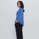 ZARA  Blue Polka Dot Tie Neck Flowy Oversized Blouse Small Chic Fairy 90s Photo 12