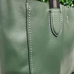 Coach  Forest Green Leather Tote with Black Straps Brand New Photo 6