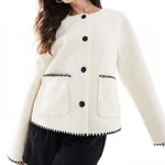ASOS Vila Contrast Stitch Short Teddy Jacket Photo 0