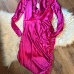 MORE TO COME Brigette Drape Front Dress In Berry Pink Size M Photo 2