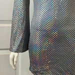 Thirty Thirty Romantic Sequined Stretchable Long Sleeve Dress Sz M Silver Size M Photo 7