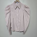 EN SAISON Aitana Cotton Poplin Stripe Blouse Sz Med Contemporary Elegant White Photo 2