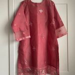 NWT Mehzabeen Peach/Pink Size L kurta 1pc Kameez Pink Size L Photo 6