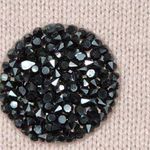 Elle  pink black beaded polka dot crewneck sweater size medium Photo 1