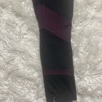 Pink Victoria Secret Small Ankle Legging Black w/ Dark Purple/Mesh Trim Photo 2