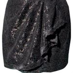 Cache Black Lace Faux Wrap Stretch Ruched Cinched Self Belt Lined Skirt $138 NWT Photo 1