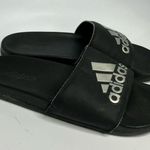 Adidas black & silver Adilette slides size 9 Photo 0