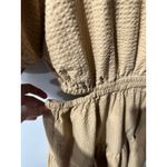 Madewell  Dress Women's Size M Tan Brown Short Sleeve Tiered Mini Button‎ Back Photo 5