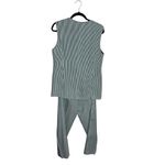 EXPRESS Vintage Black and White Striped Women's Pantsuit with Button-Up Vest Photo 3