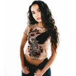 Affliction NEW  WOMEN'S WINGED REAPER BABY TEE SZ XL Photo 1