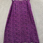 Vintage Laura Leigh Ltd 100% Silk Floral Maxi Skirt Fairy Grunge Boho Retro W 12 Purple Photo 0