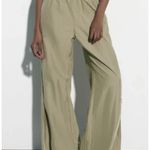 ZARA NWT  Full-Length Camel Pants – Mid-Rise with Elastic Waist & Side Zippe Sz S Photo 0