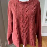 American Eagle  Burnt Orange Chenille Crewneck Cableneck Sweater Size Medium Photo 6