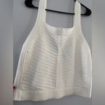 Banana Republic  Sweater Knit Tank Top Cotton Ivory White Cream Size M Photo 2
