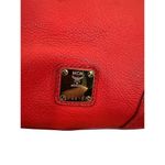 MCM Authentic Red Leather Pebble Handbag Purse Pocketbook Medium Sized READ Photo 2