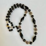 Liz Claiborne black and gold tone beaded long necklace Photo 5