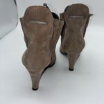 Spiegel Womens 6M Taupe Suede Pointed Toe Ankle Boots Heeled Gather Detail Retro Photo 6