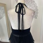 Heart Soul Early 2000's Black Ruffled Frilly Mesh Halter Neck Mini Dress S Photo 5