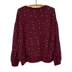 Lou & grey  Women’s Maroon Terry Shooting Star Crewneck Sweatshirt Size Medium Photo 6