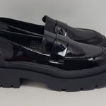 New York & Company Women's Penny Chunky Lug Sole Black Patent Leather Loafers 9 Photo 0