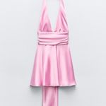 ZARA dress mini halter pink satin Bow  🍬 🎀 wedding party coctail bridal shower Photo 11