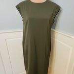MM.LaFleur Maaza Origami Tech Suiting Dress Olive Green Neutral Office Modest 6 Photo 2