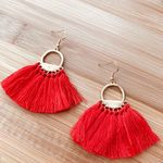 Tassel Drop Earrings Red Photo 0