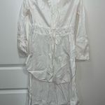 Jil Sander Navy White Woven High Low Drawstring Shirt Size 32 FR / 0 US $733 Photo 1